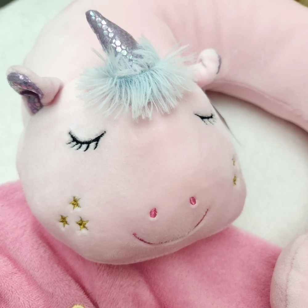 Target Pink Kids Robe with Butterfly Accents And Unicorn Neck Pillow
